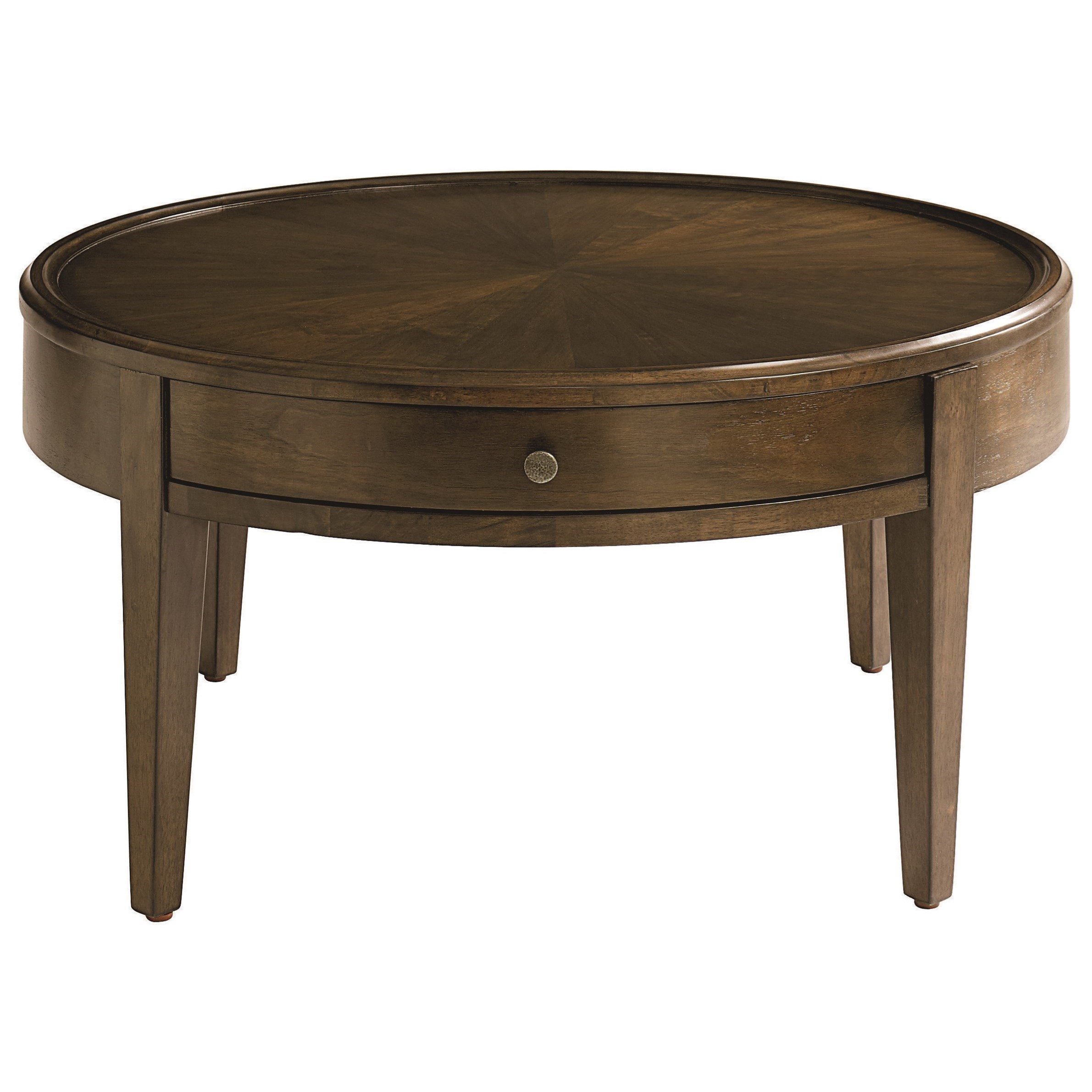 Bassett Palisades Round Cocktail Table with Drawer | Find Your ...
